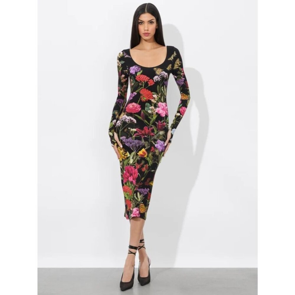 Alice + Olivia Delora Secret Garden Midi Dress 4 NWT $395
